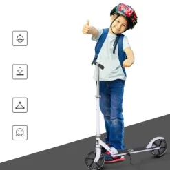 Homcom - Patinete Infantil Plegable Blanco