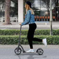 Homcom - Patinete plegable aluminio negro