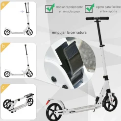 Homcom - Patinete plegable blanco* Patines Y Monopatines