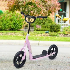 Homcom - Patinete Scooter Ajustable 2 ruedas Rosa