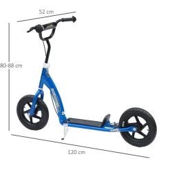 Homcom - Patinete Scooter Ajustable 2 ruedas Azul