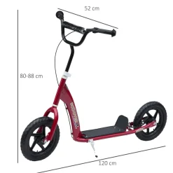 Homcom - Patinete Scooter Ajustable 2 ruedas Rojo* Patines Y Monopatines