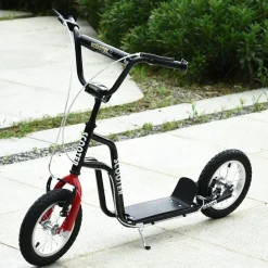 Homcom - Patinete Scooter regulable Negro