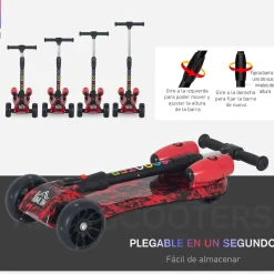 Homcom - Patinete Scooter plegable 3 ruedas* Motos Y Triciclos