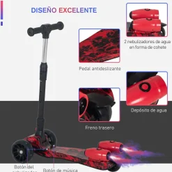 Homcom - Patinete Scooter plegable 3 ruedas* Motos Y Triciclos