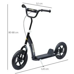 Homcom - Patinete Scooter Ajustable 2 ruedas Negro