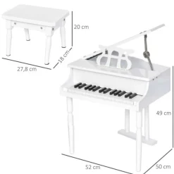 Homcom - Piano de Cola Electrónico 30 Teclas