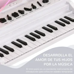 AIYAPLAY Homcom - Piano electrónico 32 teclas con taburete y micro