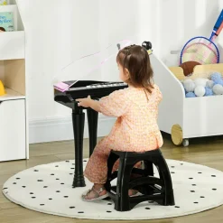 AIYAPLAY Homcom - Piano electrónico 32 teclas con taburete