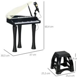 AIYAPLAY Homcom - Piano electrónico 32 teclas con taburete