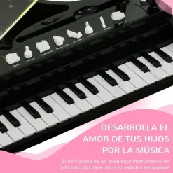 AIYAPLAY Homcom - Piano electrónico 32 teclas con taburete