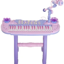Homcom - Piano Infantil 37 Teclas Rosa