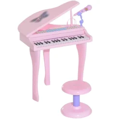 Homcom - Piano Infantil Electrónico Rosa