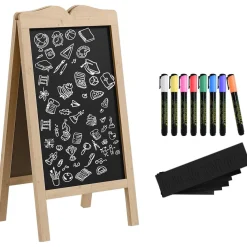 VINSETTO Homcom - Pizarra caballete doble con tizas y plantillas* Steam|Arte Y Manualidades