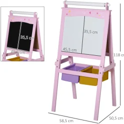 Homcom - Pizarra infantil 3 en 1 con caballete* Steam|Arte Y Manualidades