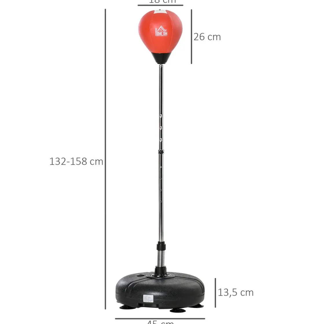 Homcom - Punching Ball con altura ajustable