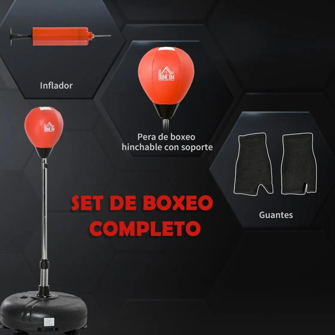Homcom - Punching Ball con altura ajustable