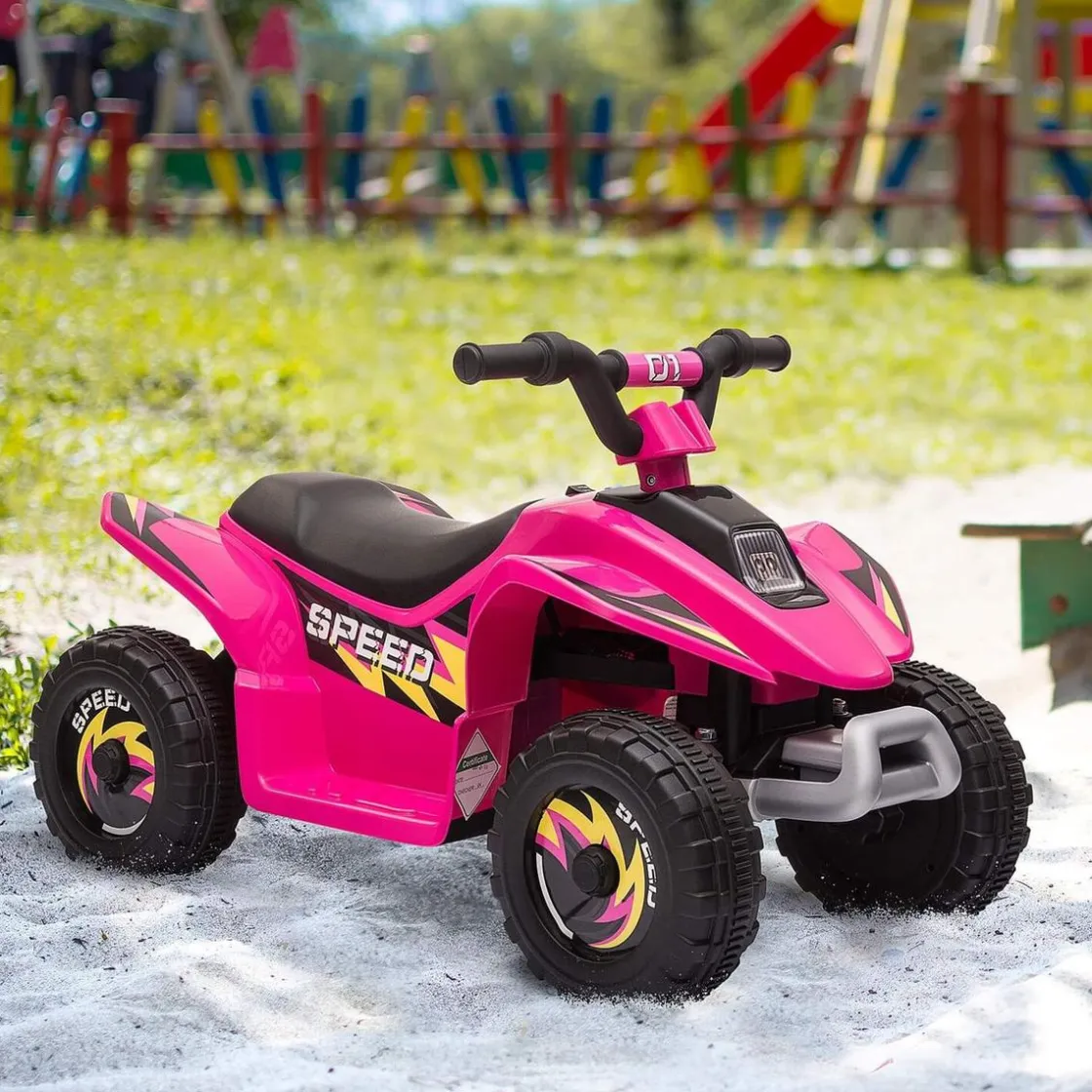 Homcom - Quad Eléctrico Batería 6V Rosa* Vehículos De Batería O A Pedales