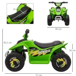 Homcom - Quad Eléctrico Batería 6V Verde* Vehículos De Batería O A Pedales
