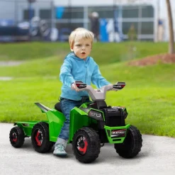 Homcom - Quad eléctrico con remolque* Vehículos De Batería O A Pedales