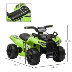 Homcom - Quad eléctrico con faros LED verde