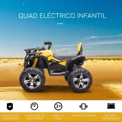 Homcom - Quad eléctrico 12V amarillo