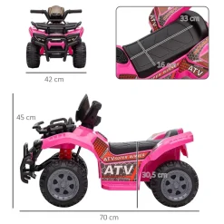 Homcom - Quad eléctrico 6V rosa* Vehículos De Batería O A Pedales