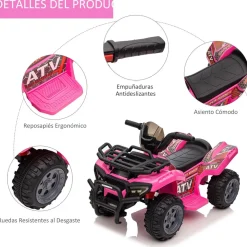 Homcom - Quad eléctrico 6V rosa* Vehículos De Batería O A Pedales