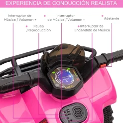 Homcom - Quad eléctrico 6V rosa* Vehículos De Batería O A Pedales