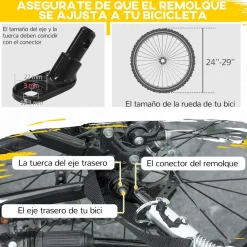 Homcom - Remolque para bicicleta Verde* Bicicletas|Portabebés Y Bici·Bicicleta Y Accesorios