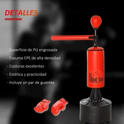 Homcom - Saco de boxeo de pie con brazo giratorio