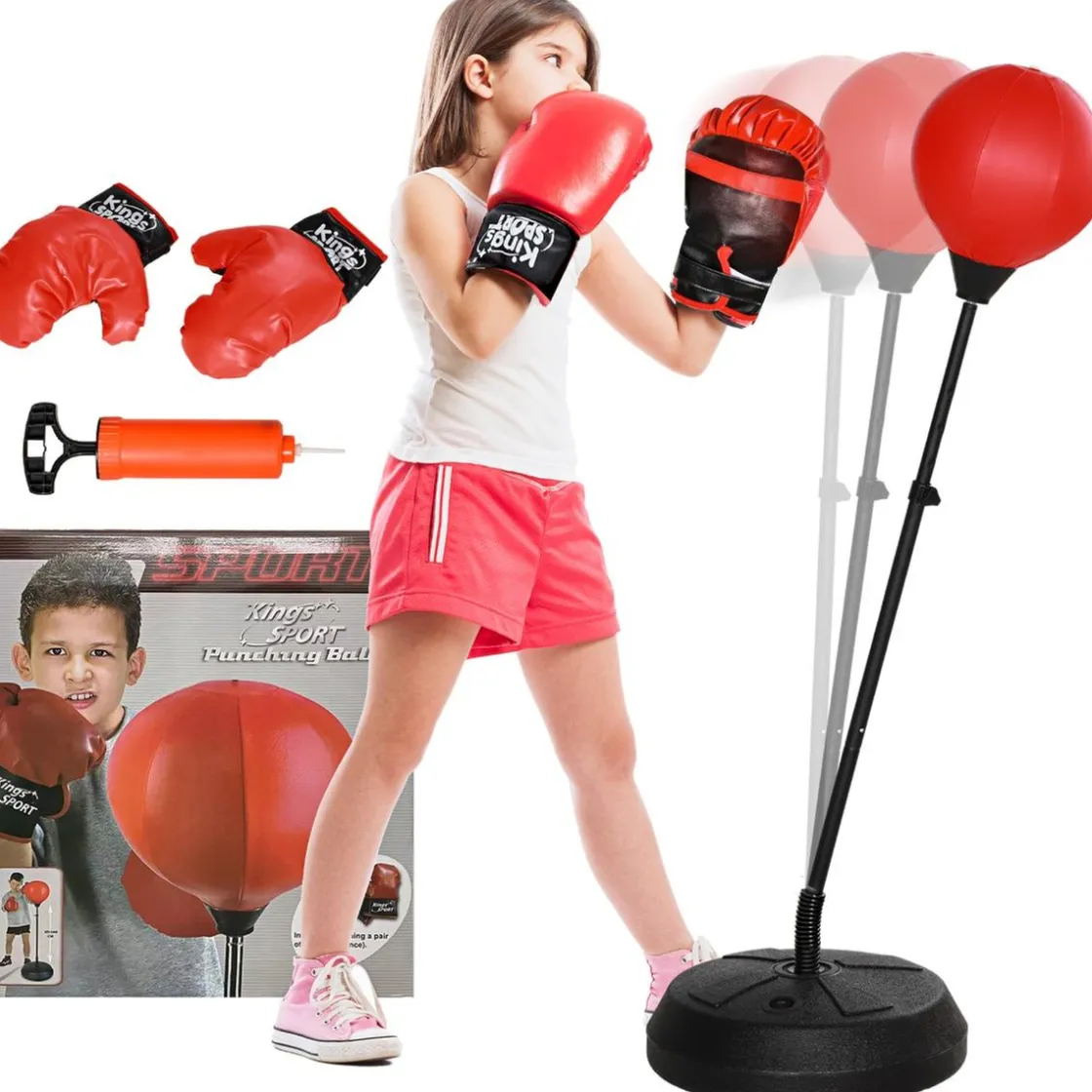 AIYAPLAY Homcom - Saco de boxeo infantil de pie 147 cm