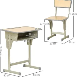 Homcom - Set Pupitre + Silla infantil Vintage* Estilo De Vida