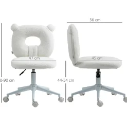 Homcom - Silla infantil de borreguito Blanco