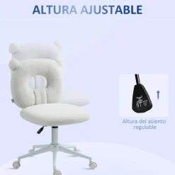 Homcom - Silla infantil de borreguito Blanco