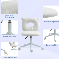 Homcom - Silla infantil de borreguito Blanco