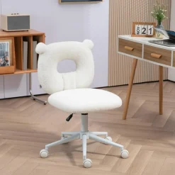 Homcom - Silla infantil de borreguito Blanco