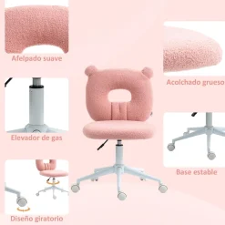 Homcom - Silla infantil de borreguito Rosa* Estilo De Vida