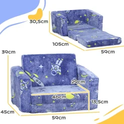 AIYAPLAY Homcom - Sillón infantil Azul brilla en la oscuridad* Estilo De Vida