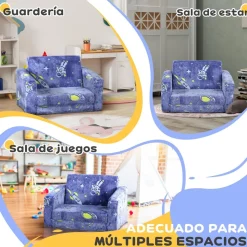 AIYAPLAY Homcom - Sillón infantil Azul brilla en la oscuridad* Estilo De Vida