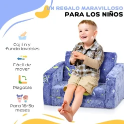 AIYAPLAY Homcom - Sillón infantil Azul brilla en la oscuridad* Estilo De Vida