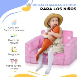 AIYAPLAY Homcom - Sillón infantil Rosa brilla en la oscuridad