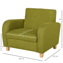 Homcom - Sillón infantil Verde* Entretenimiento·Hamacas Y Columpios|Estilo De Vida