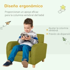 Homcom - Sillón infantil Verde* Entretenimiento·Hamacas Y Columpios|Estilo De Vida