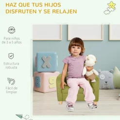 Homcom - Sillón infantil Verde* Entretenimiento·Hamacas Y Columpios|Estilo De Vida