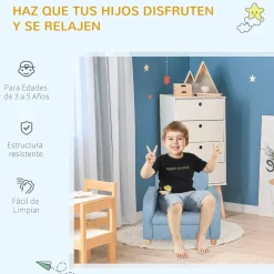 Homcom - Sillón tela infantil Azul