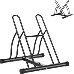 Homcom - Soporte de estacionamiento 2 bicicletas Negro* Bicicletas