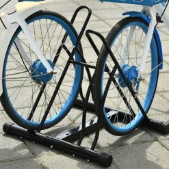 Homcom - Soporte de estacionamiento 2 bicicletas Negro* Bicicletas