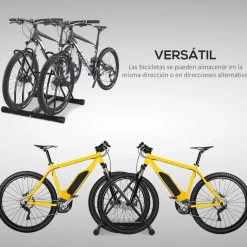 Homcom - Soporte de estacionamiento 2 bicicletas Negro* Bicicletas