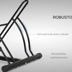 Homcom - Soporte de estacionamiento 2 bicicletas Negro* Bicicletas